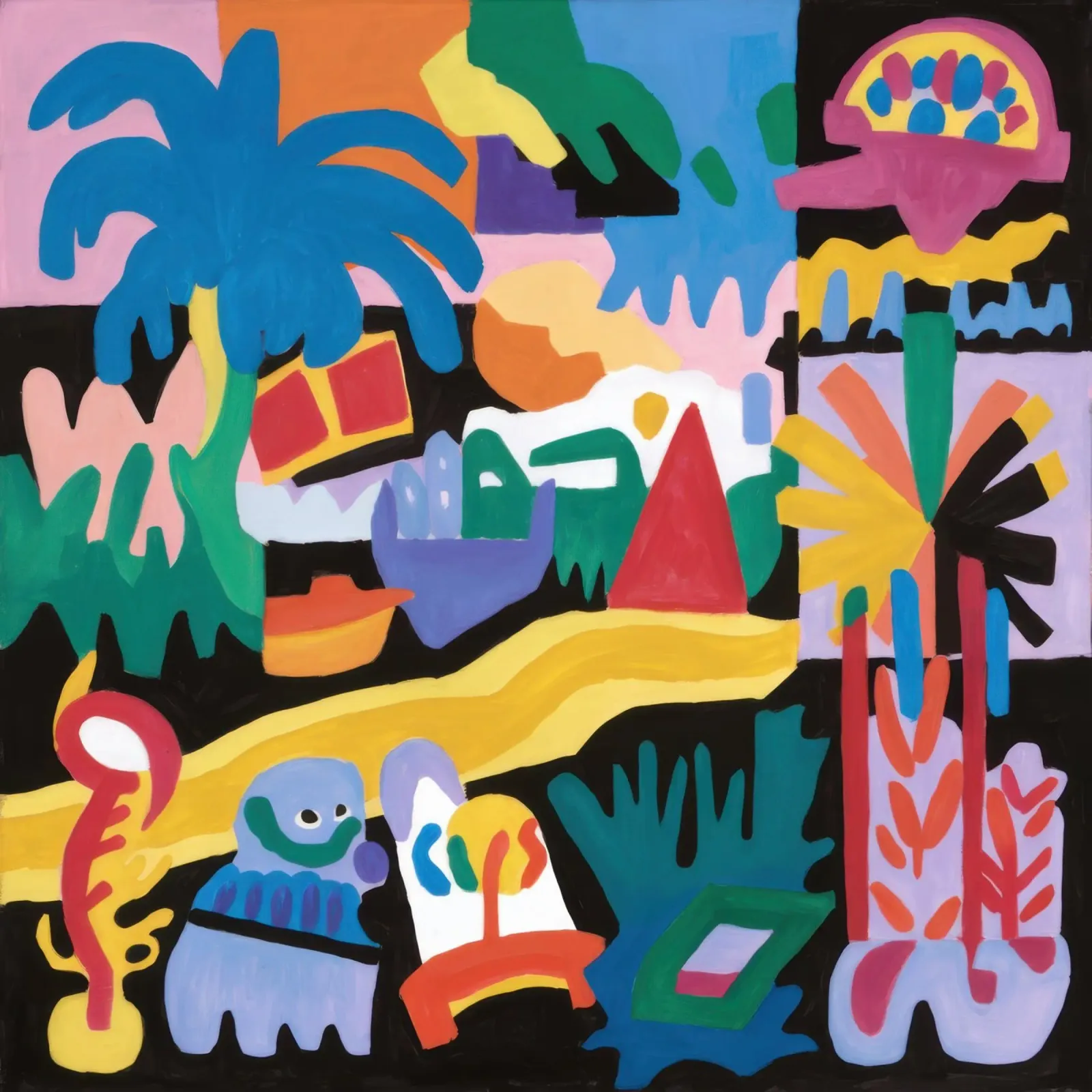 Parco giochi tropicale astratto poster con telaio in plastica da Enter Bloom