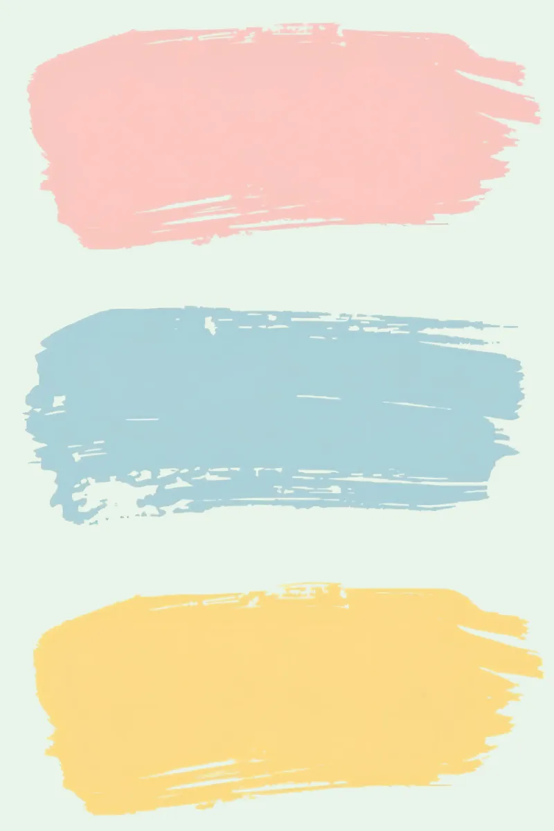 Tre pennellate colorate su sfondo pastello poster da DesignDoodle