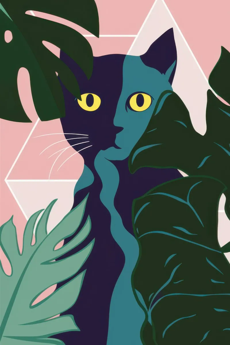 Jungle Kat Camouflage canvas met Baklijst van Orchid Patina