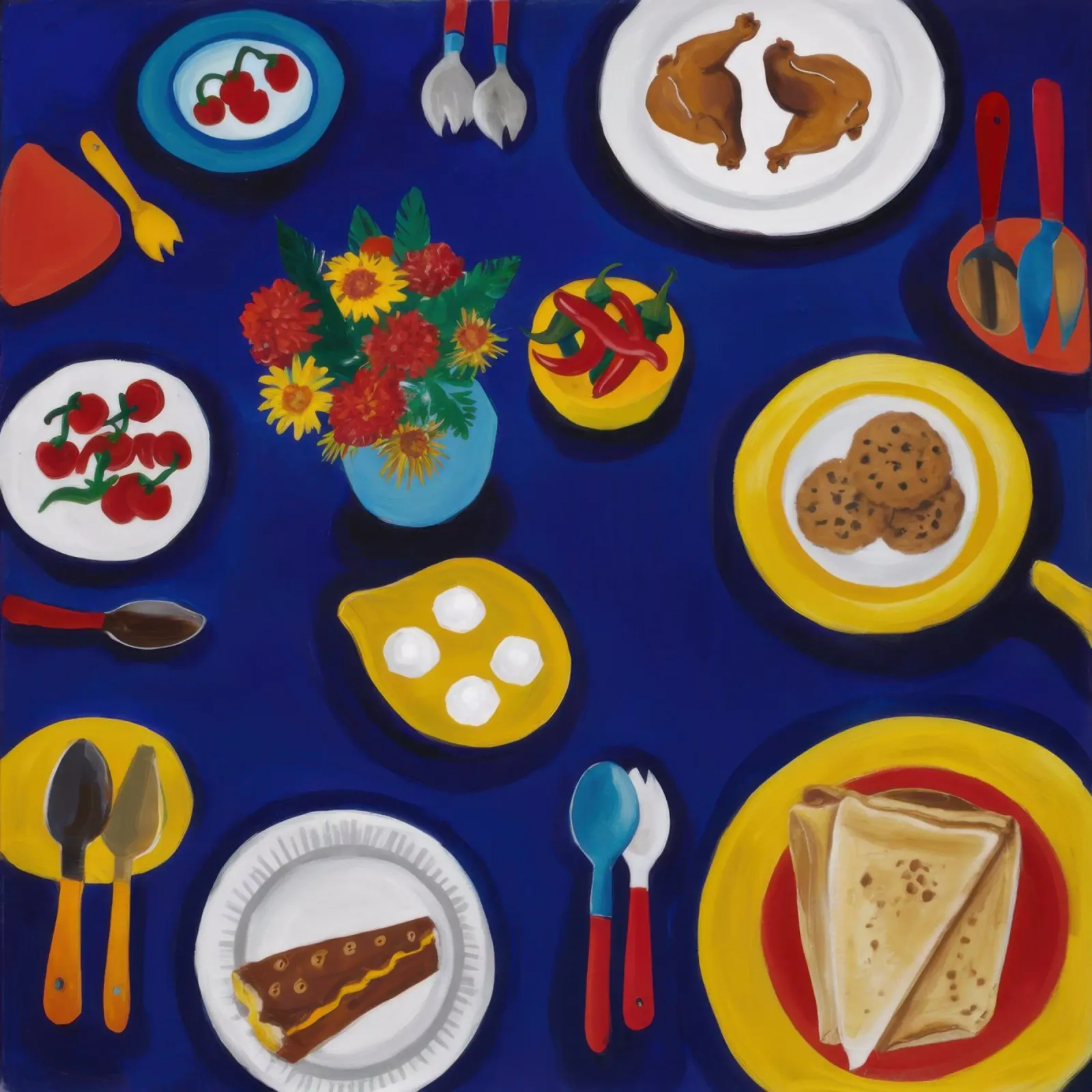Colazione a tavola blu poster da Enter Bloom