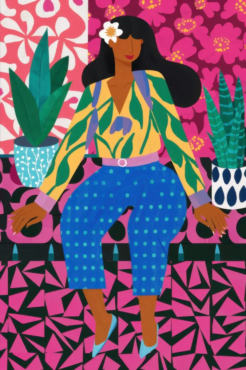 Jungle Guardian Goddess canvas with Floater frame by Enter Bloom