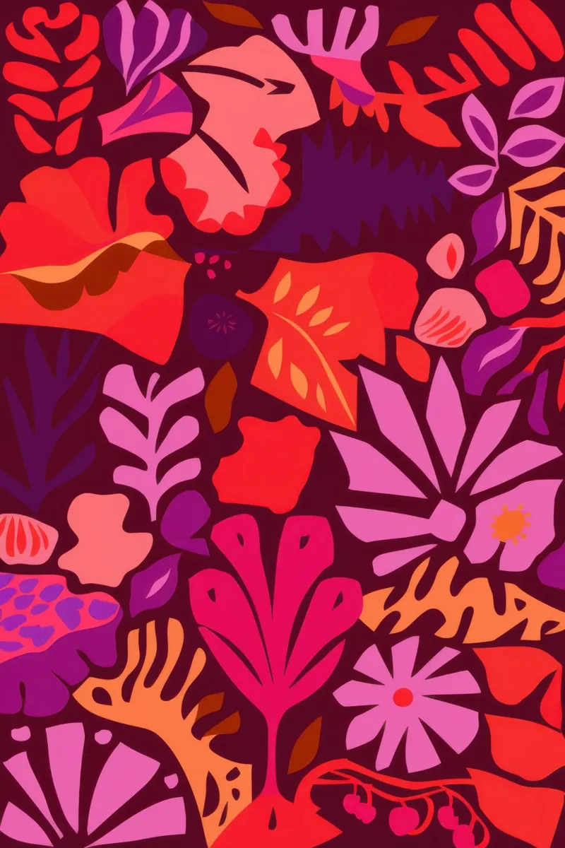 Giungla cremisi in fiore poster con telaio in plastica da Enter Bloom