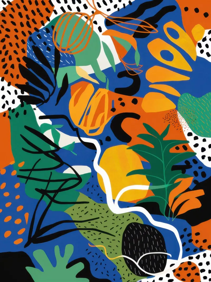 Ghepardo tropicale astratto poster da Enter Bloom