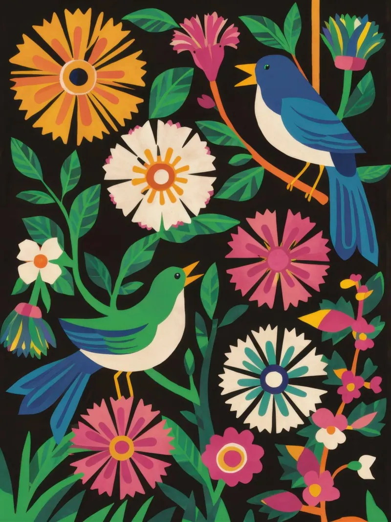 Volkse Volièretuin canvas met Baklijst van Orchid Patina