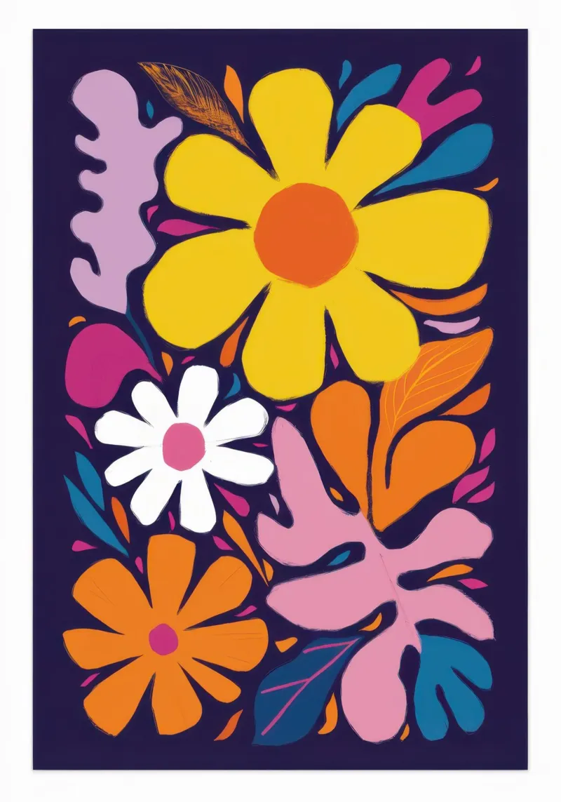 Solitaire feestbloem canvas met Baklijst van Orchid Patina