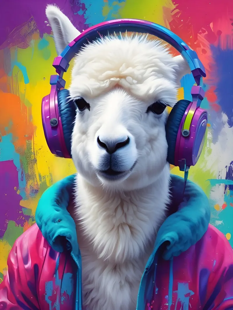 White lama meloman poster da MakArena
