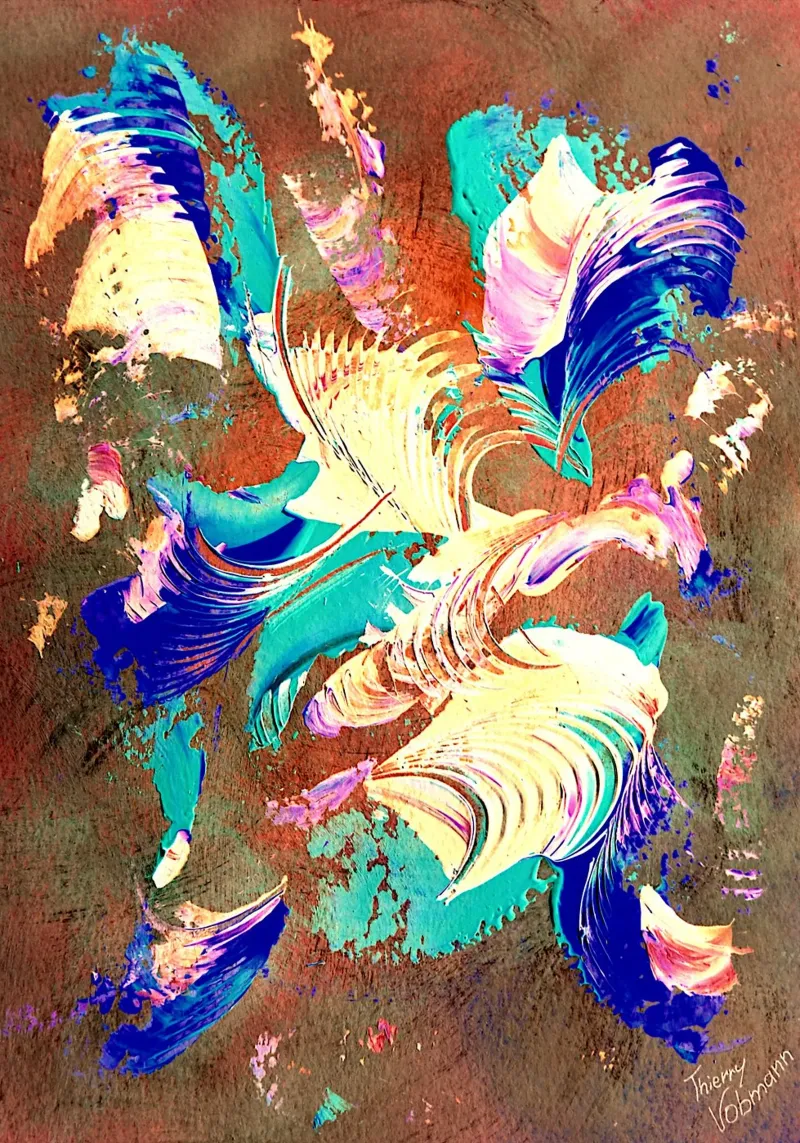 IDEAL GIFT 78 invers. poster con telaio in plastica da Thierry Vobmann Abstract painting