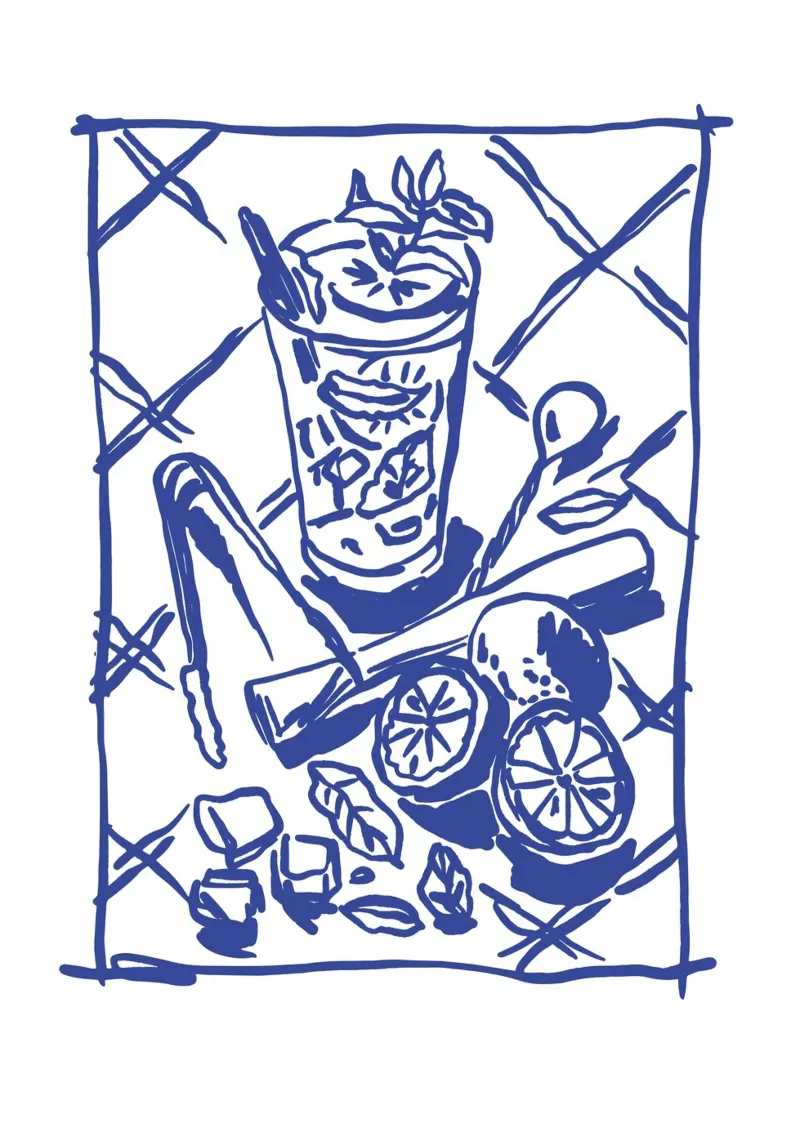 Boho Food 8 Lemon Cocktail carta hahnemühle da Boho Print Collection