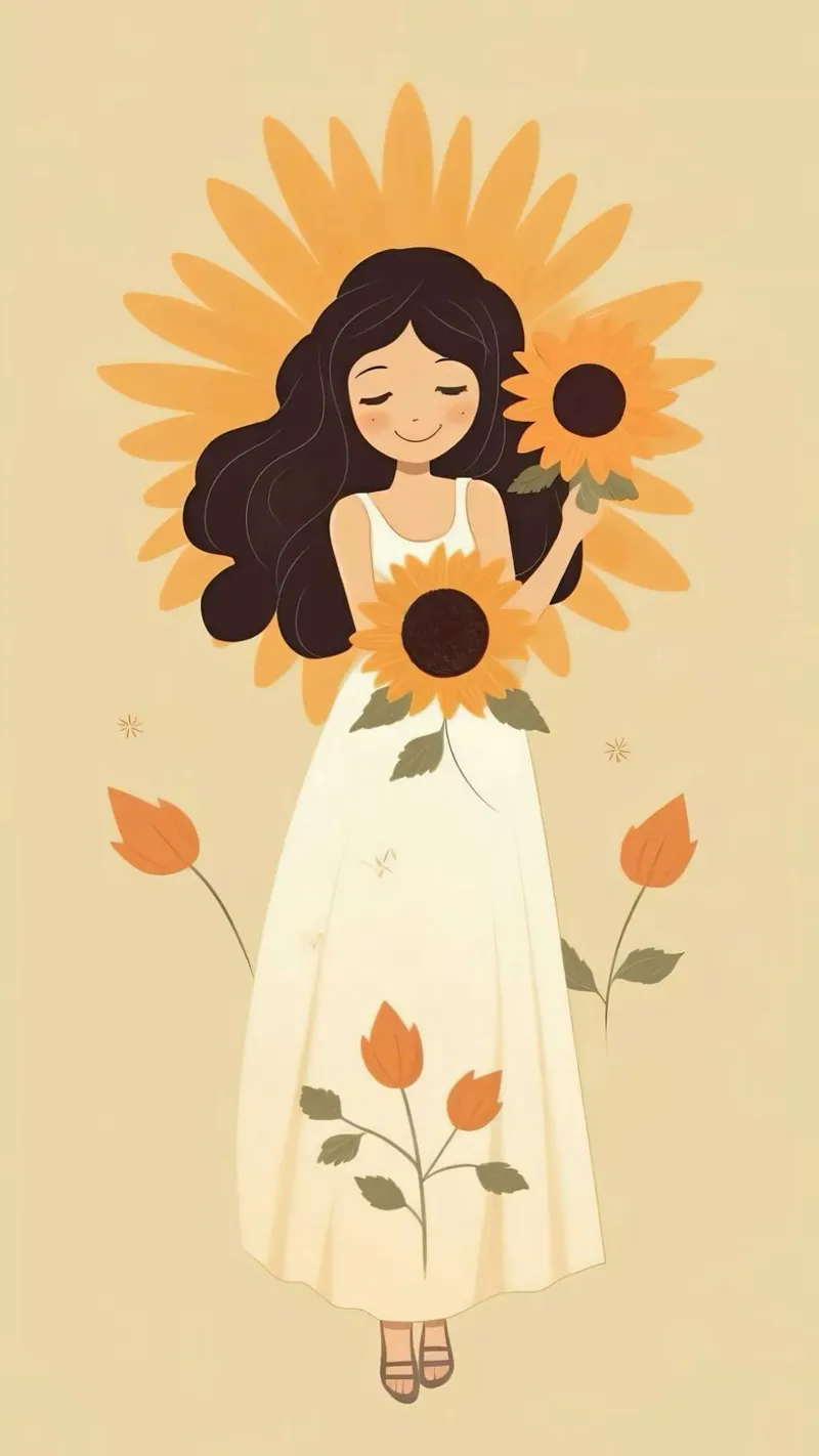 girl soft sunflower poster con telaio in plastica da melts