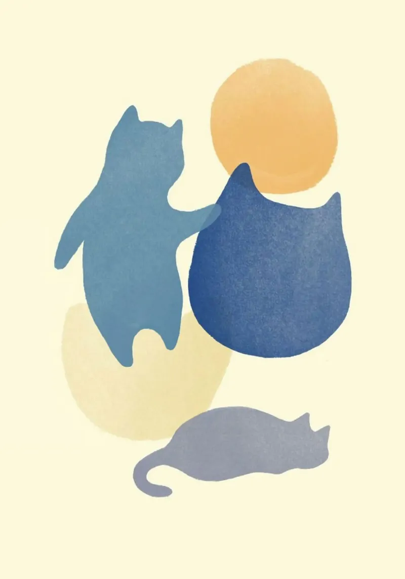cat shape in color poster con telaio in alluminio da melts