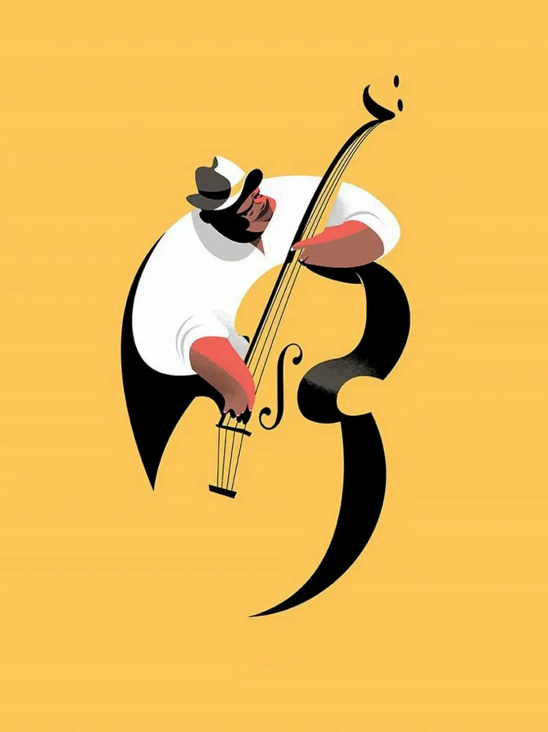 the symbolic musician Leinwand mit Schattenfugenrahmen von hamily