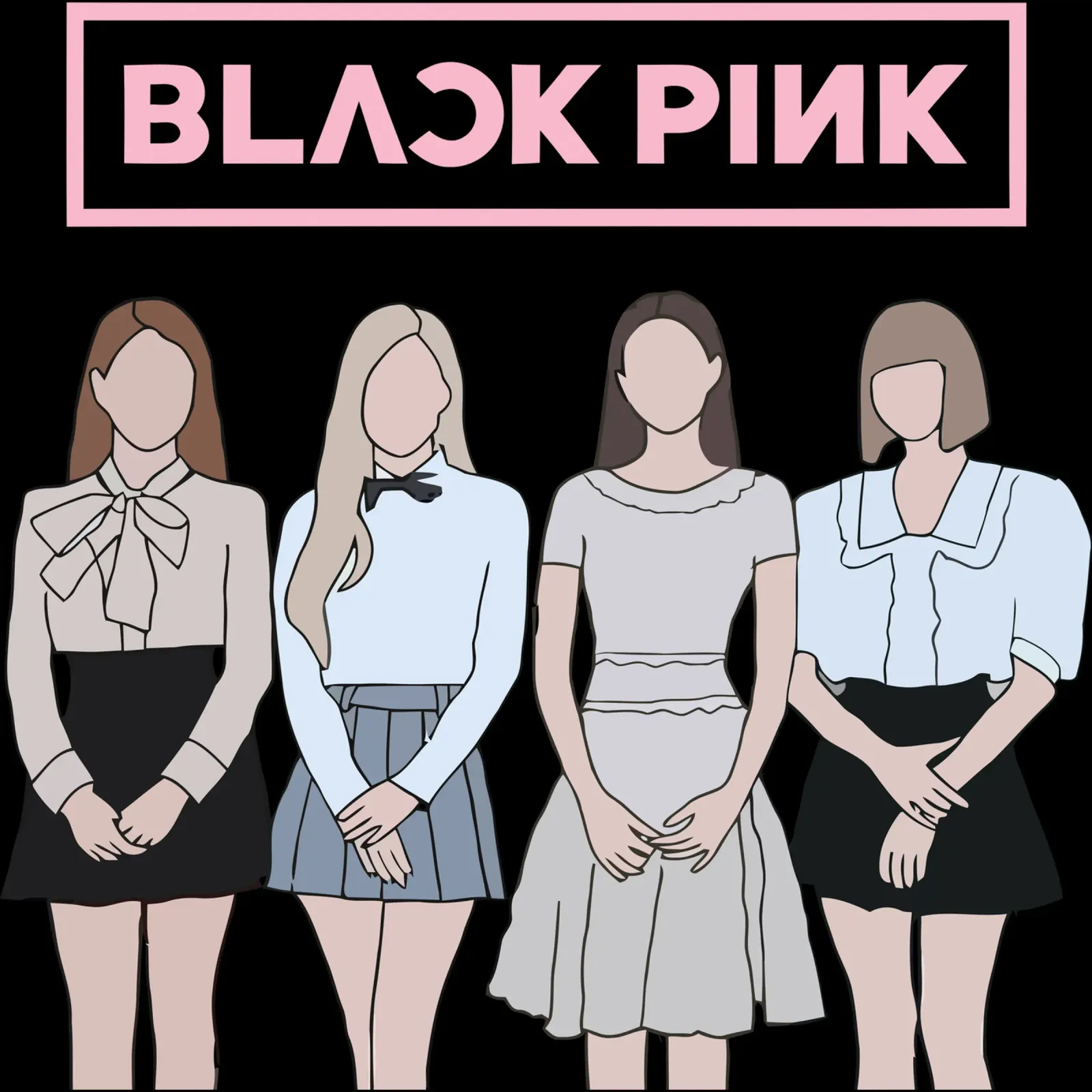 Vector Plano K-pop Blackpink lienzo con Marco flotante de igoshdesigns