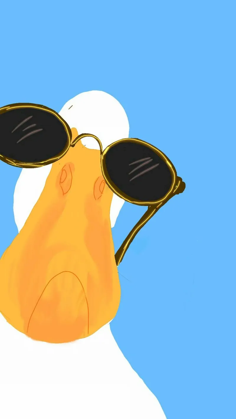 fashion duck with glasses poster con telaio in alluminio da panada