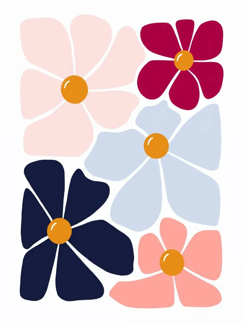 colorful shape flower poster da panada