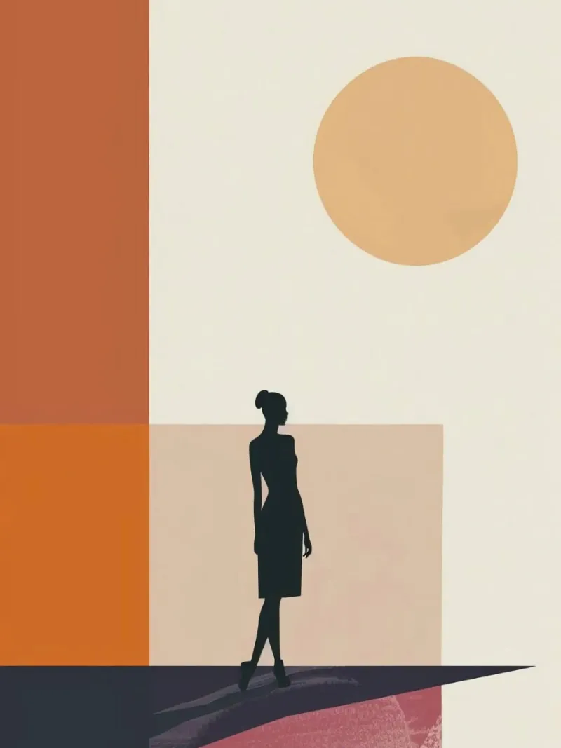 abstract model and shape poster con telaio in legno da huminity