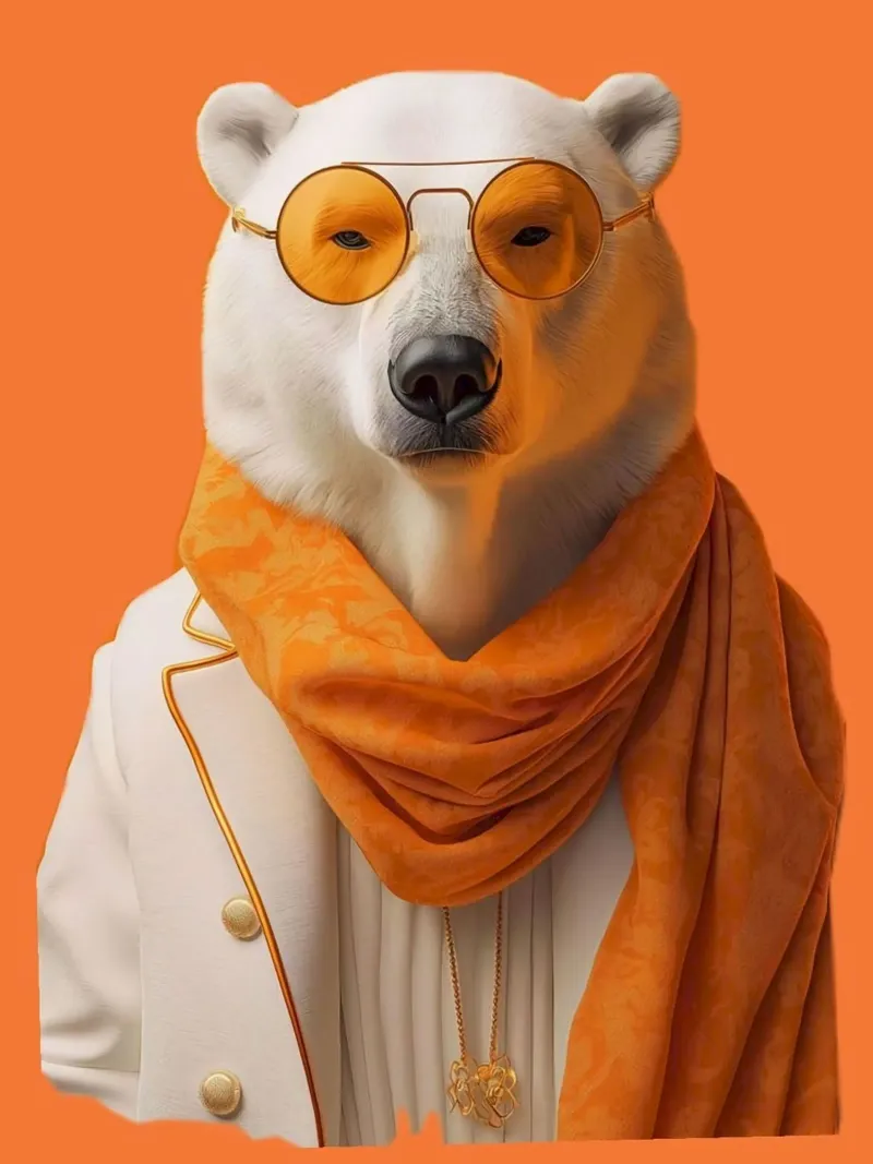 cool bear with scarf poster da sunity
