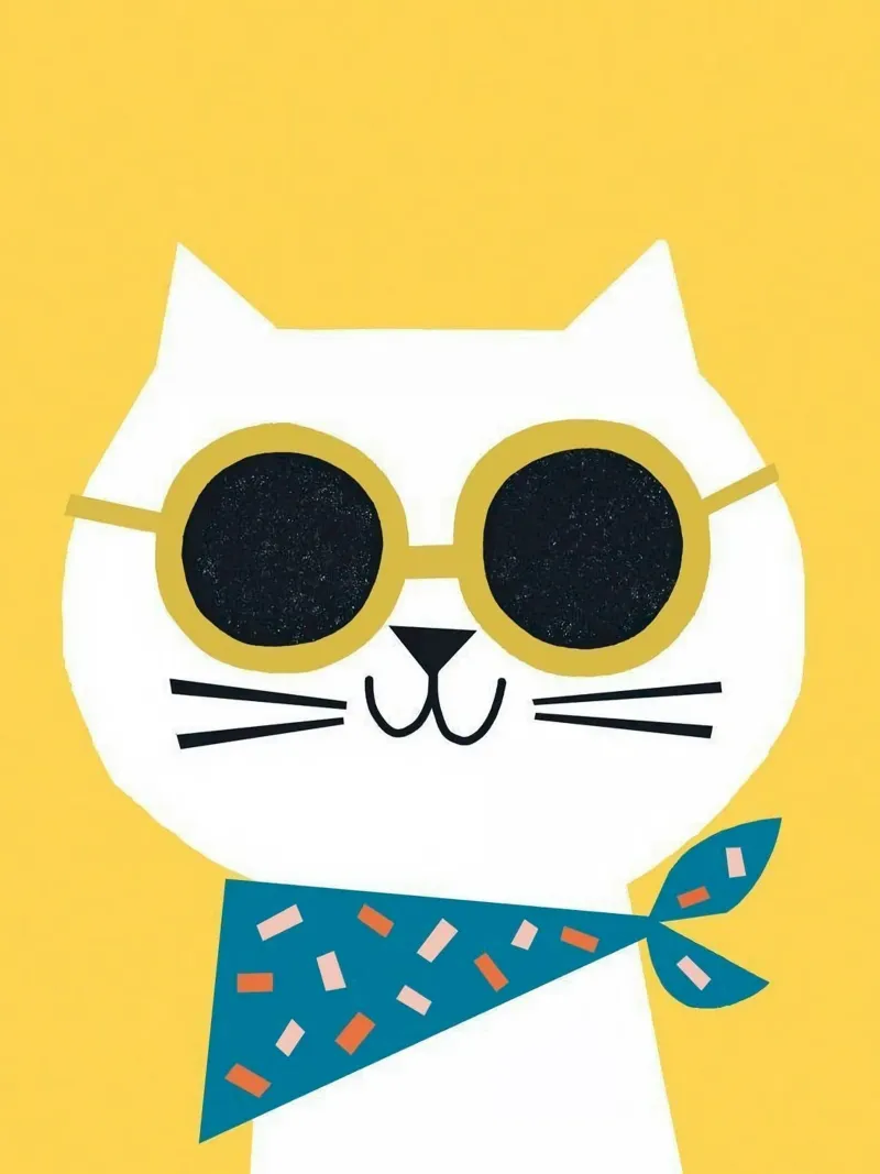 cat playful in goodmood Poster mit Holzrahmen von firmana
