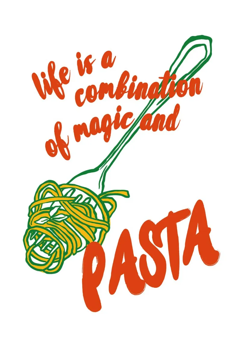 Boho Food 8 Pasta Magic tela da Boho Print Collection
