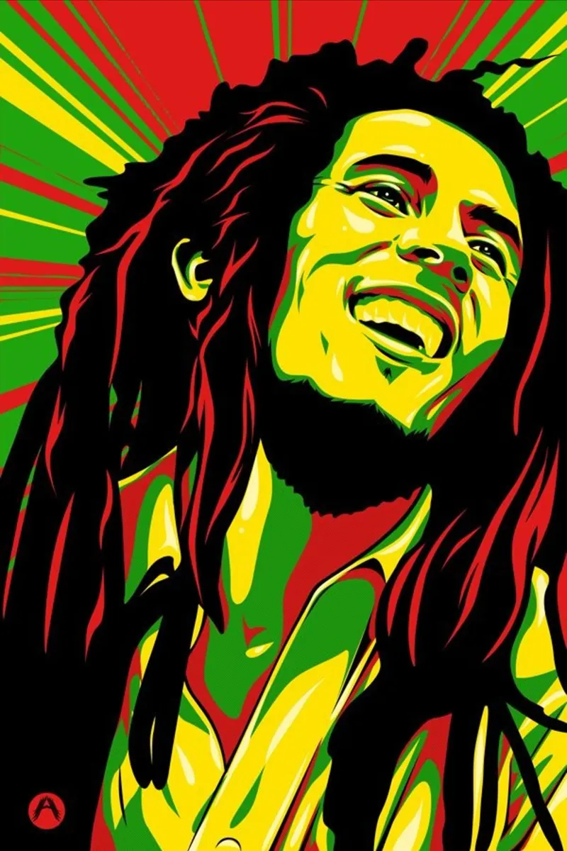 Pop Art Bob Marley poster con telaio in plastica da eliouxence
