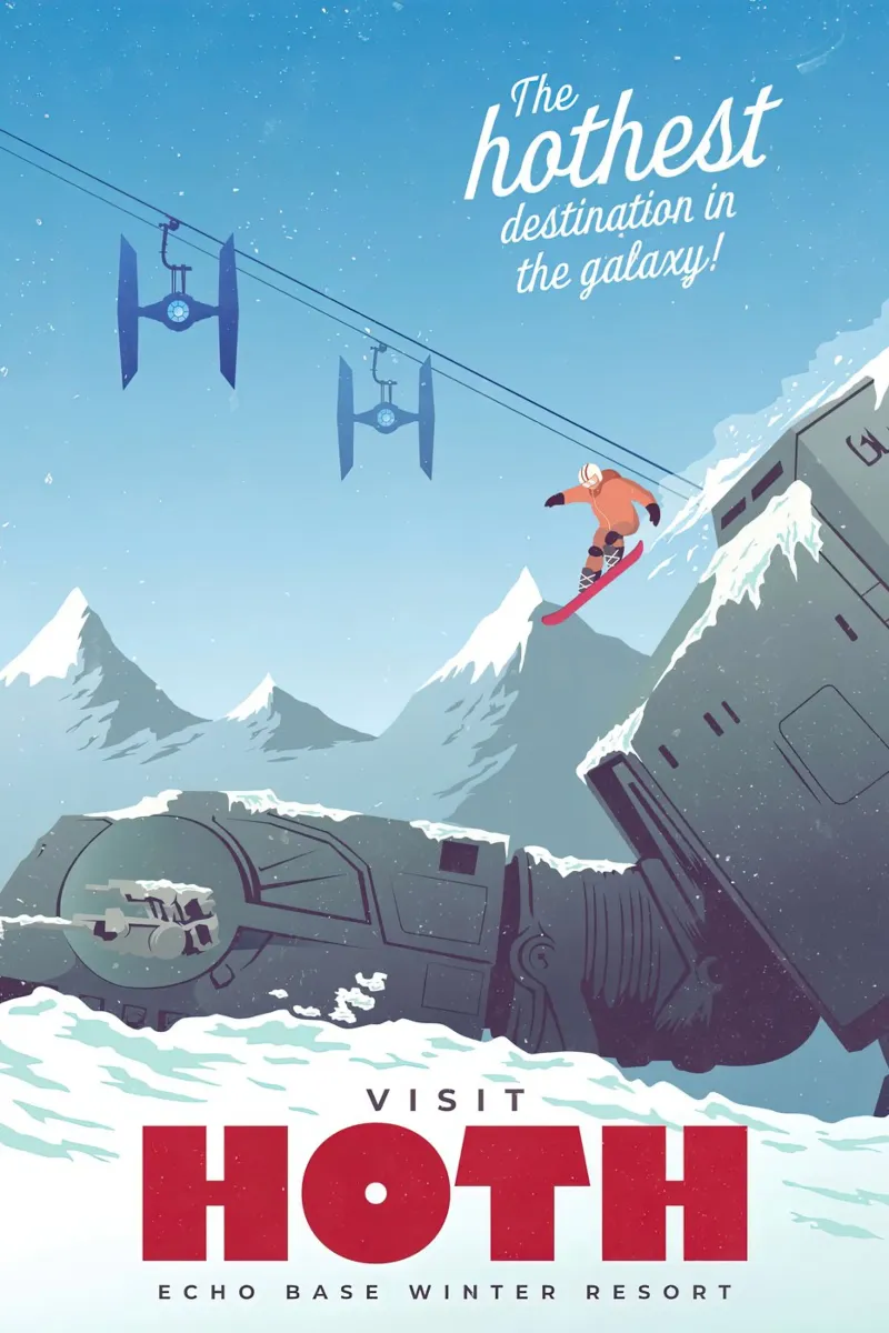 visita al resort invernale di hoth tela con Cornice a cassetta da hanna shop