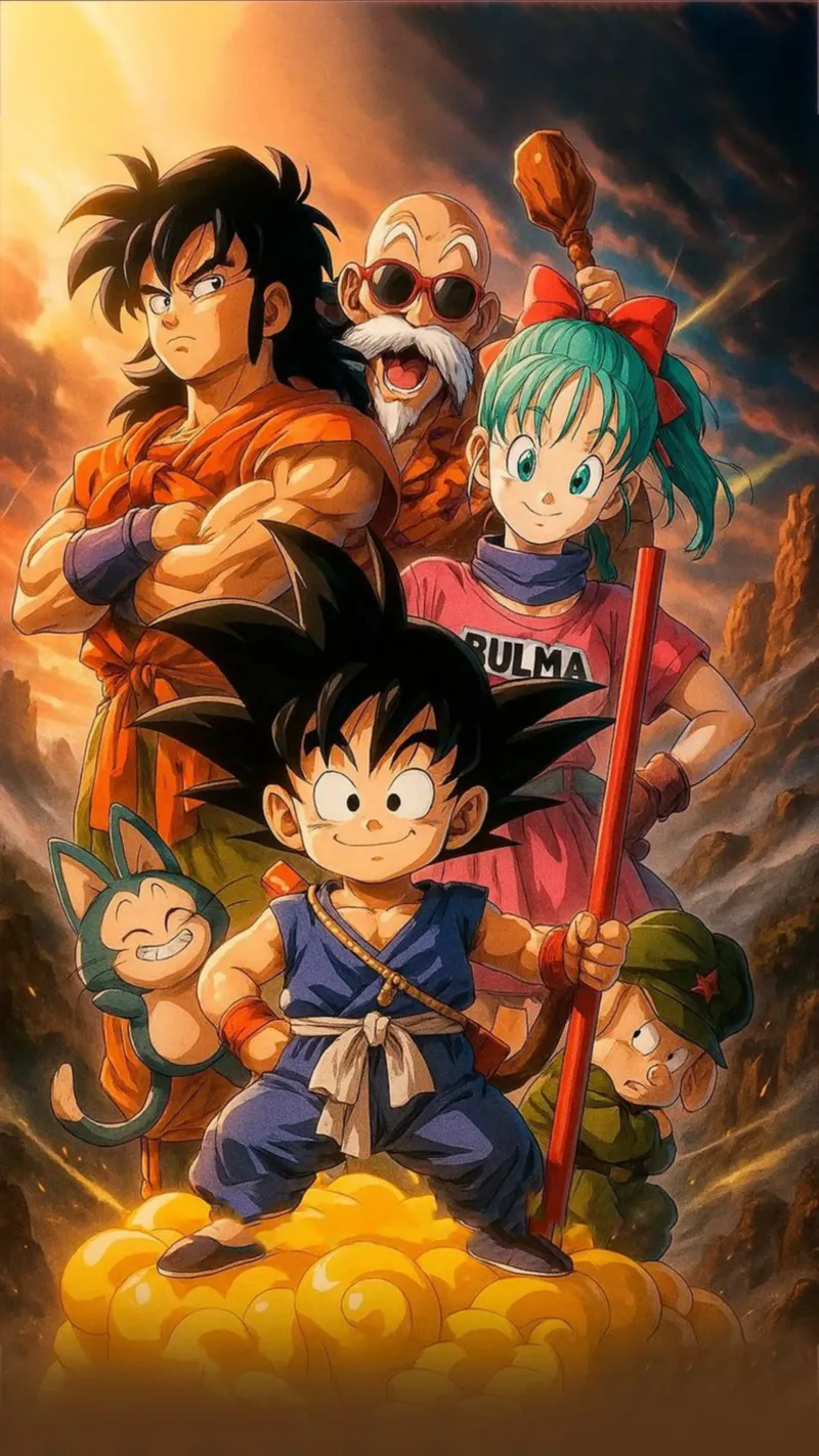 Piccolo Figlio Goku Dragon B - Classico poster con telaio in legno da sophielouise.designs