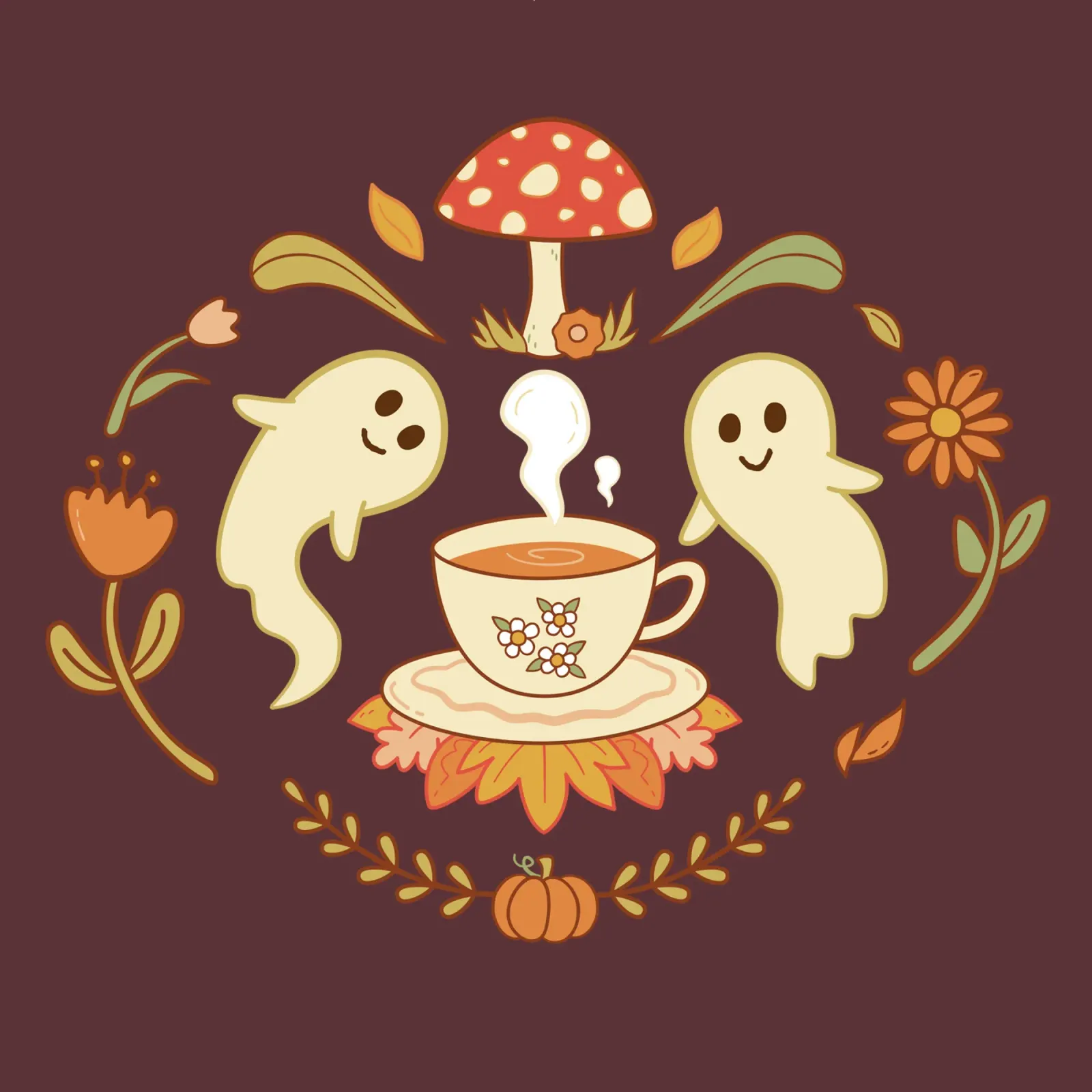 Spooky Tea Time canvas by klossisch