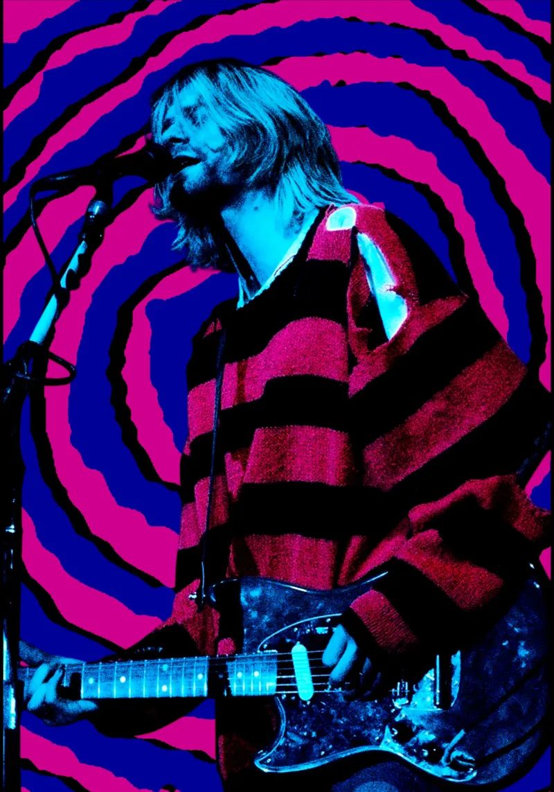 Kurt Cobain musicista poster con telaio in plastica da itzmyui