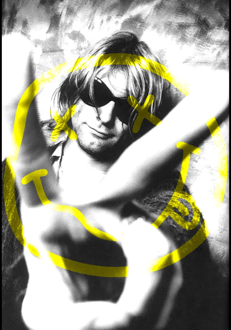 Silhouette in stile Kurt Cobain tela con Cornice a cassetta da itzmyui