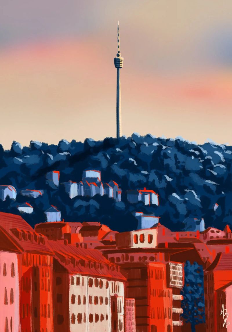 Stuttgart poster by Anny Addams