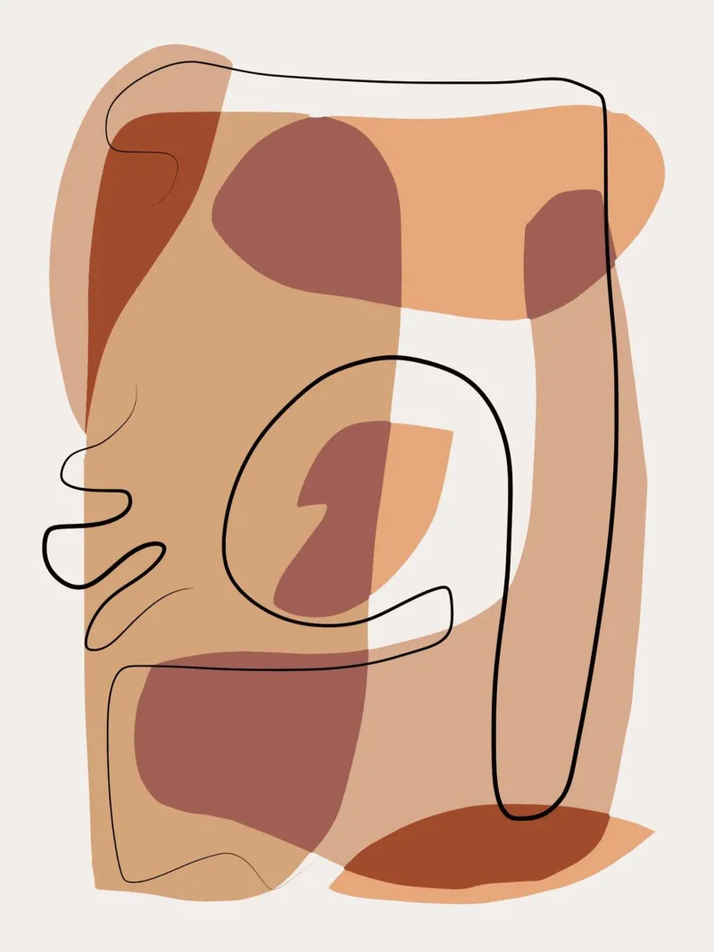 Beige mash up poster con telaio in alluminio da Little Dean
