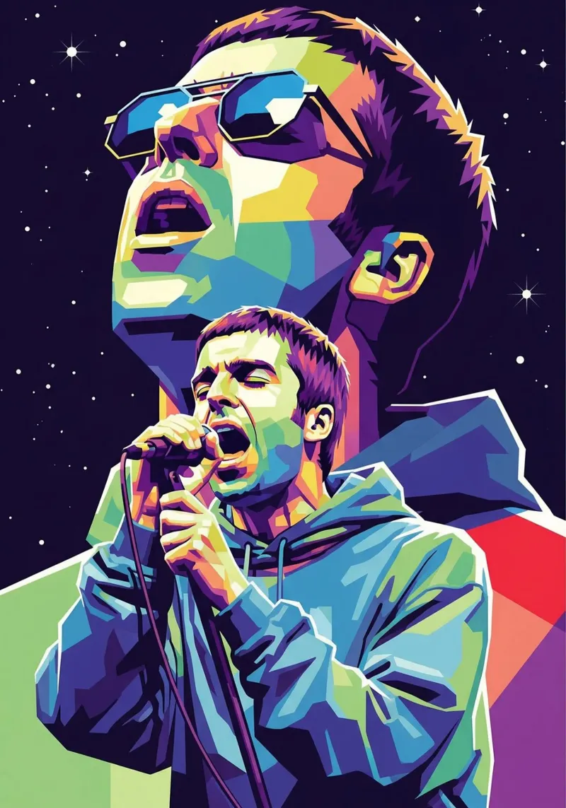 Liam Gallagher - Oasis toile avec Caisse américaine de Hantamrata