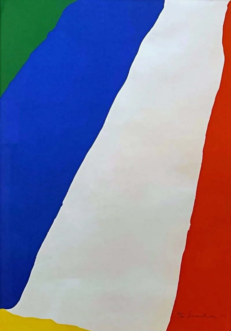 Helen Frankenthaler Untitled (Harrison 11) Poster mit Aluminium Rahmen von The Dillart