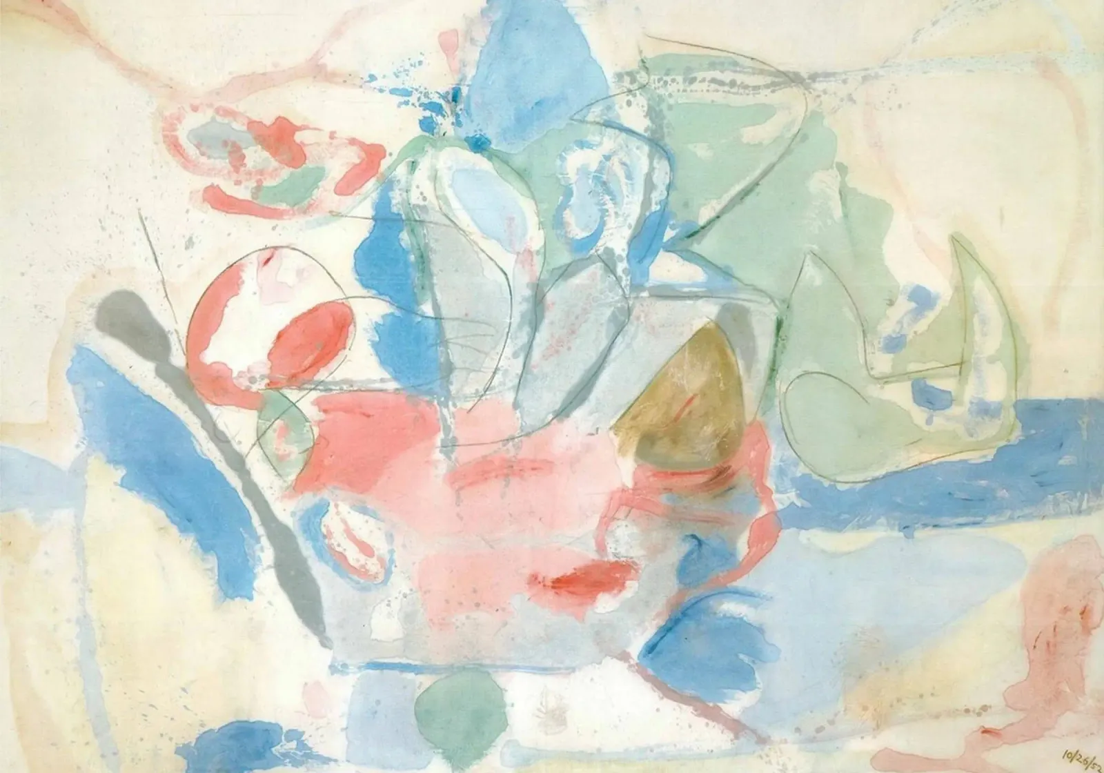 Helen Frankenthaler Bergen en zee canvas met Baklijst van The Dillart