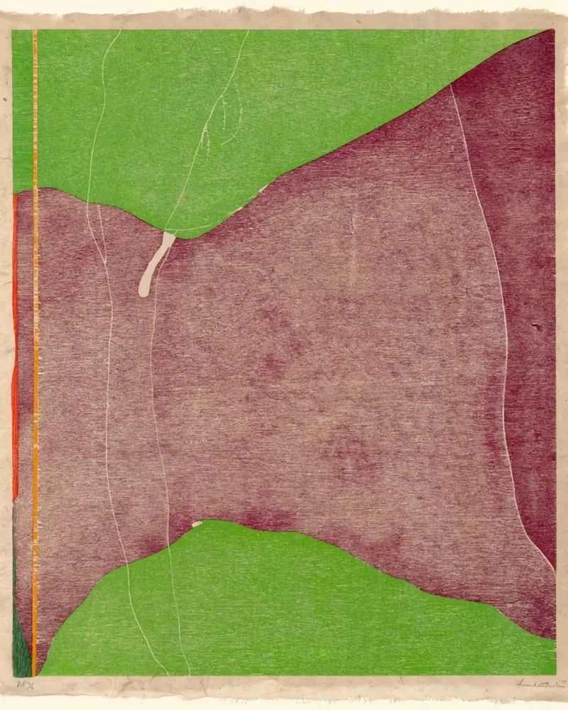 Helen Frankenthaler Savage Breeze canvas met Baklijst van The Dillart