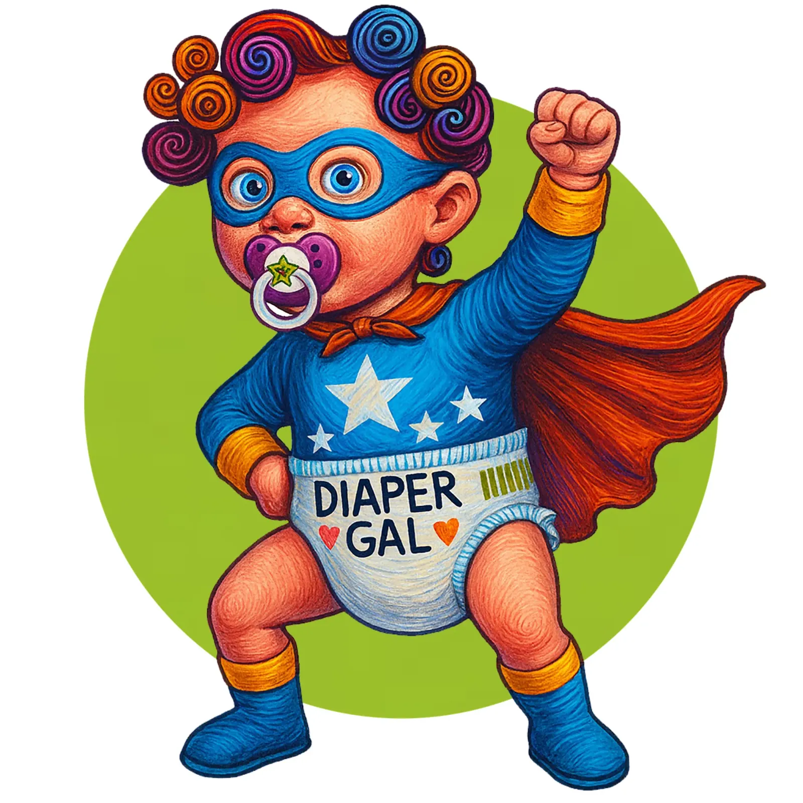 DIAPER GAL canvas with Floater frame by Vintage Van Gogh