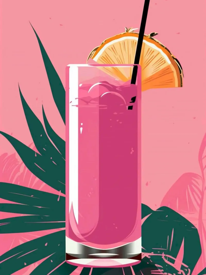 pink juice with piece lemon Leinwand mit Schattenfugenrahmen von mardaven