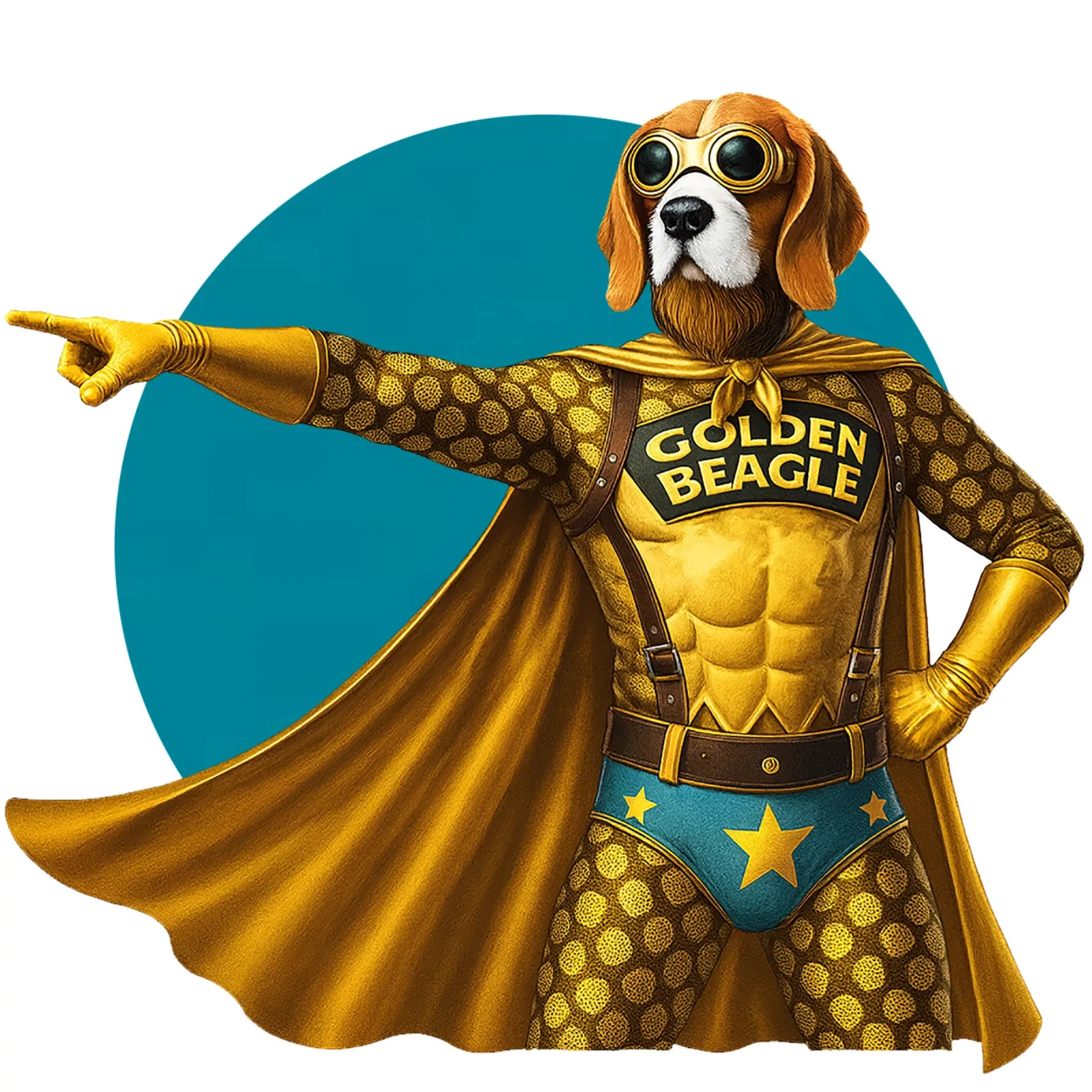 THE GOLDEN BEAGLE poster da Vintage Van Gogh
