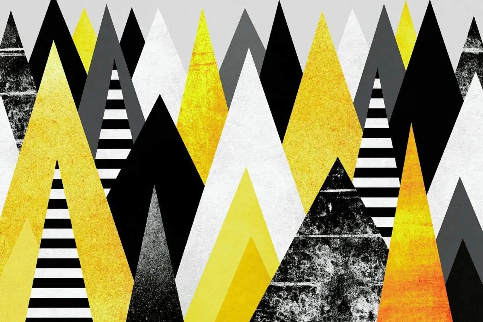 Yellow Peaks Alu-Dibond von Elisabeth Fredriksson