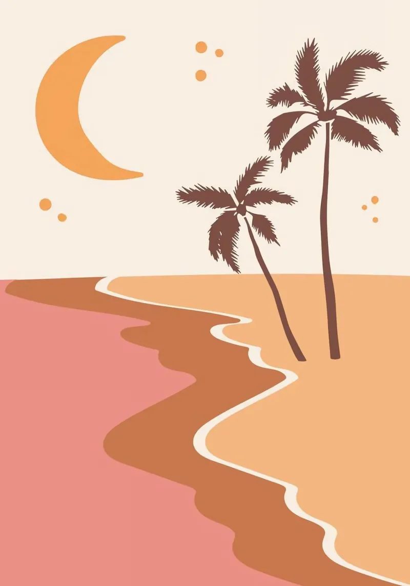 curve line beach in night Poster mit Holzrahmen von jasnet