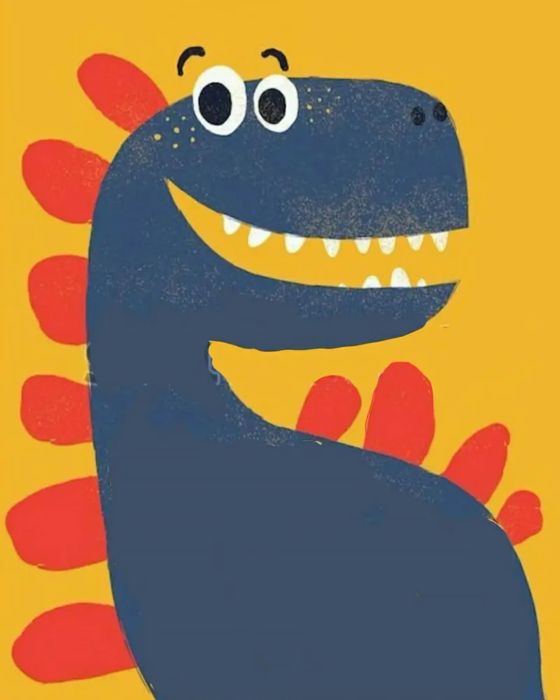 draw dinosaur poster con marco de plástico de vicgaler
