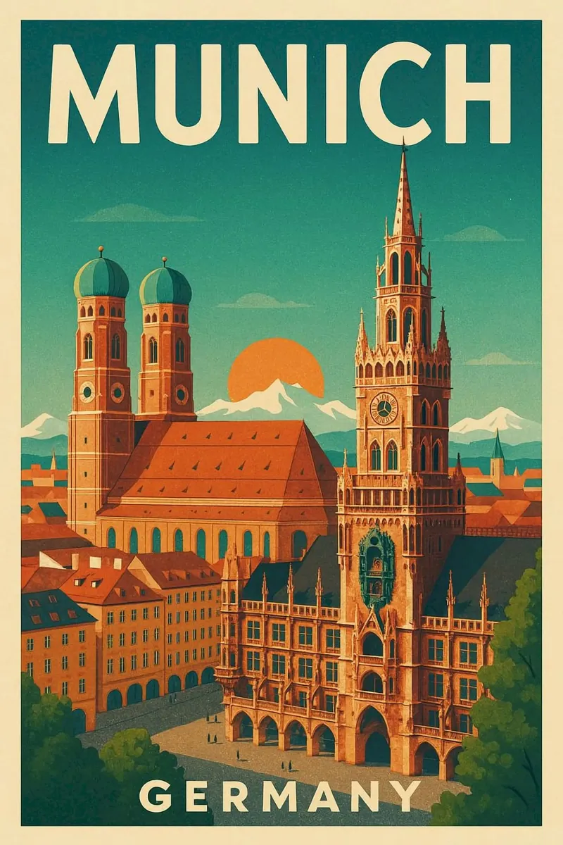 Munich 01 canvas met Baklijst van mazson