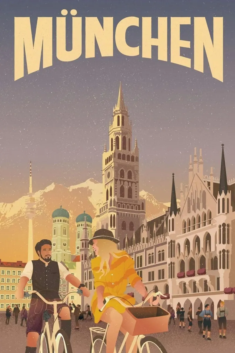 Munchen 02 canvas met Baklijst van mazson