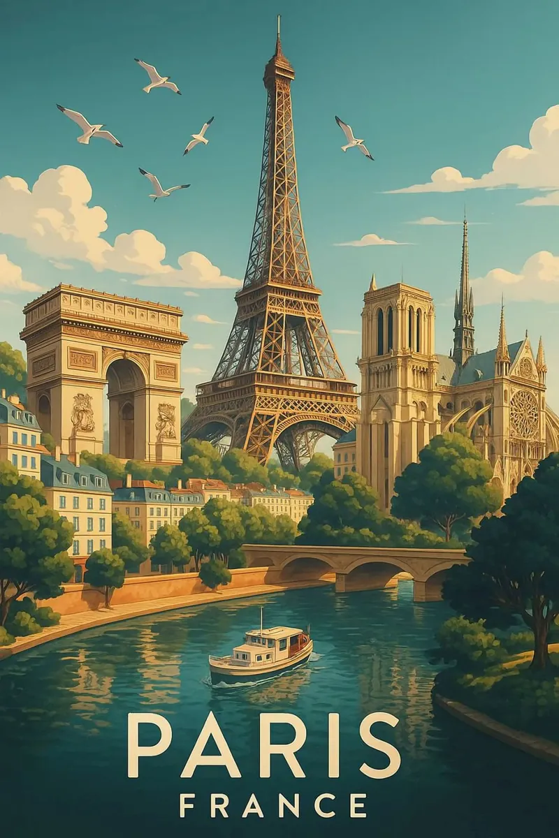 Paris 01 Leinwand mit Schattenfugenrahmen von mazson