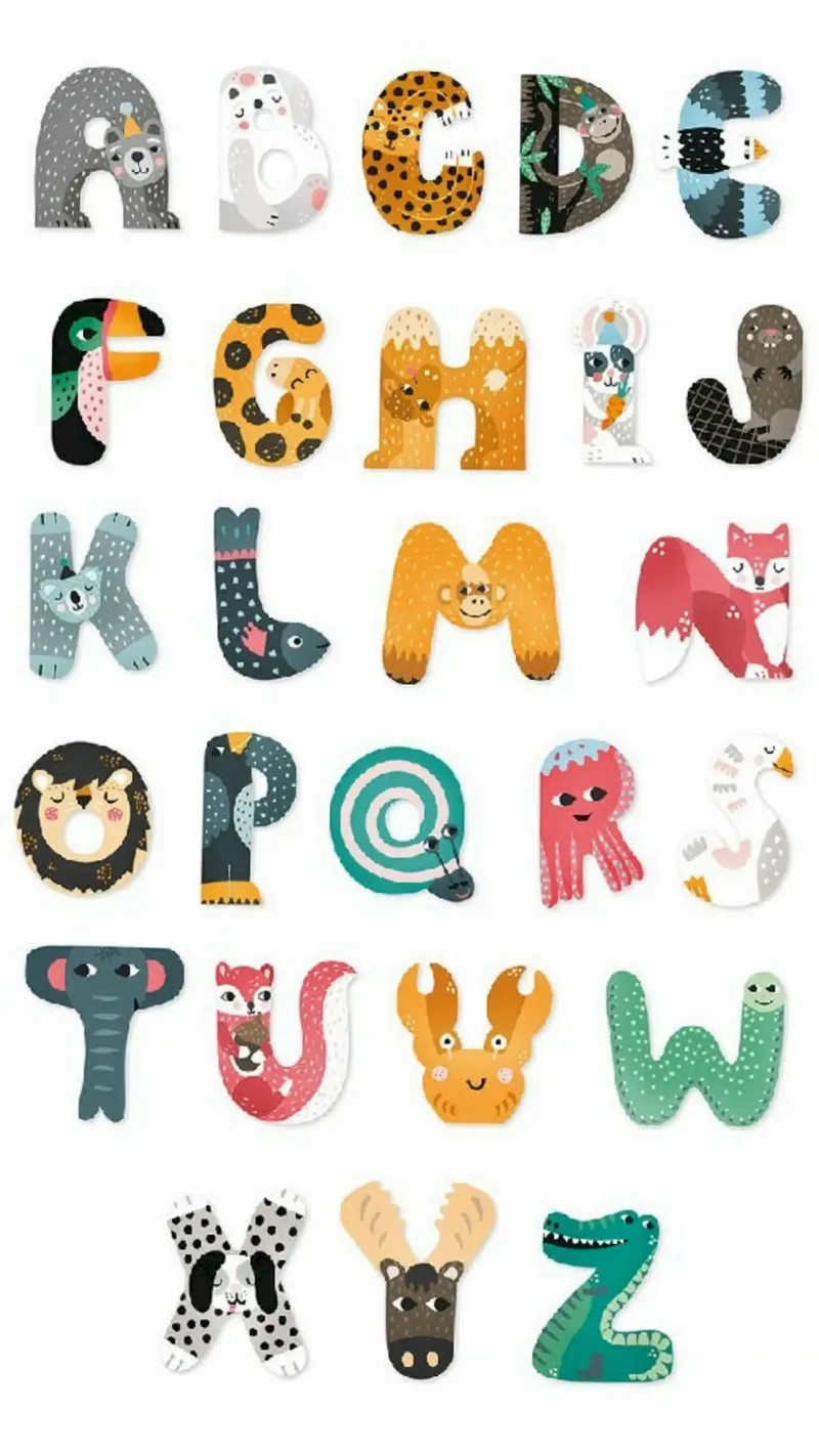 symbol soft alphabet poster met houten frame van willife