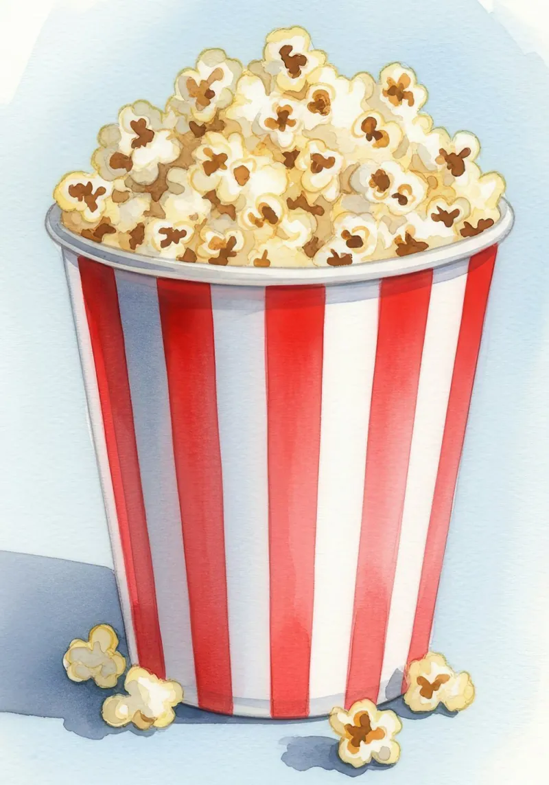 Popcorn Watercolor tela con Cornice a cassetta da Attaboy Dsgn