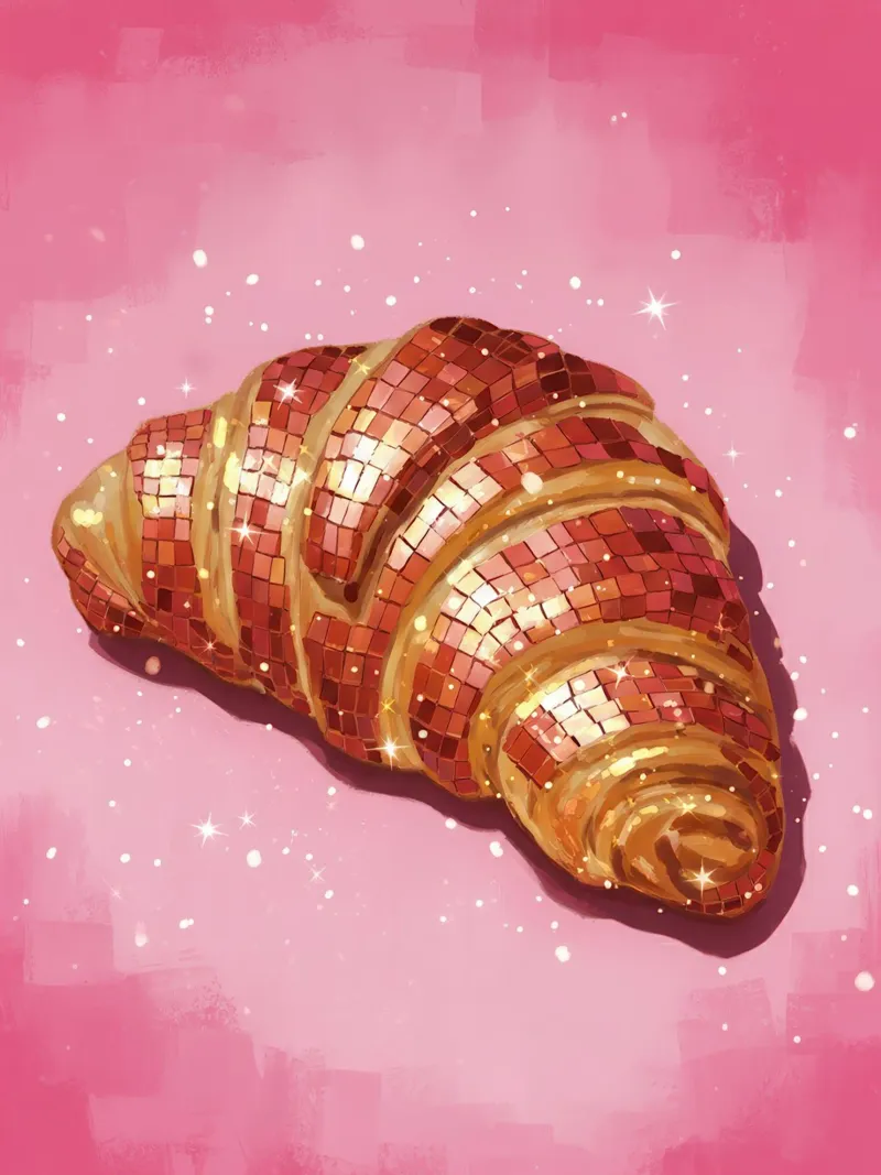 Disco Croissant Breakfast tela con Cornice a cassetta da Attaboy Dsgn