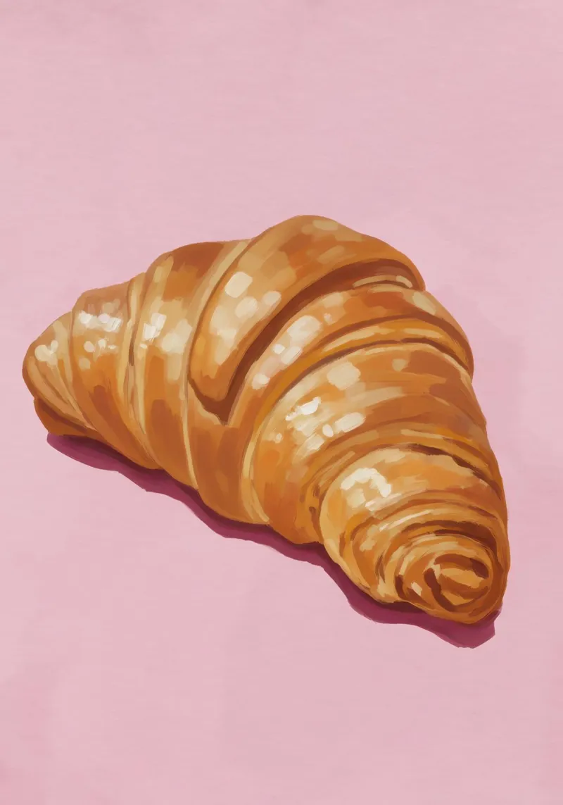 French Croissant Painting poster da Attaboy Dsgn