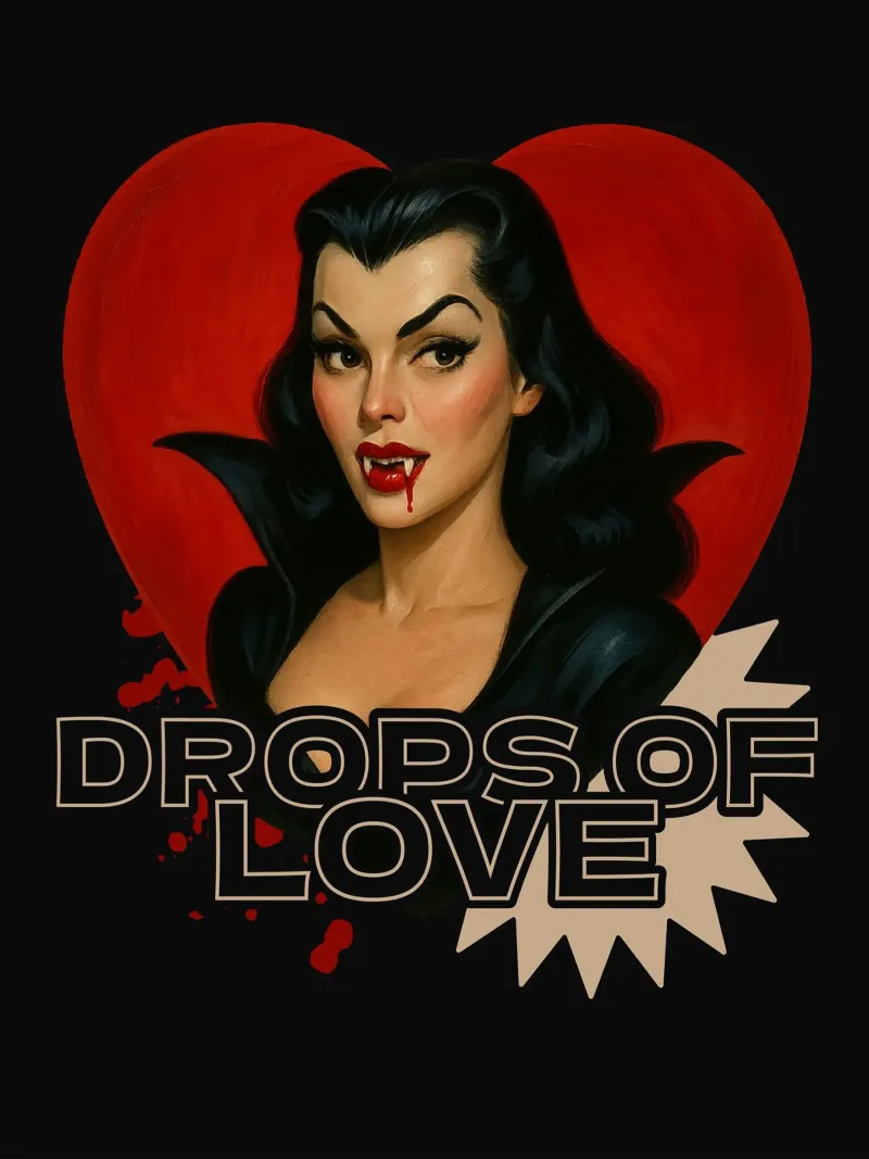 Vampiro Pin-Up: Gocce d'amore poster con telaio in alluminio da 🥝 KIWI STORE