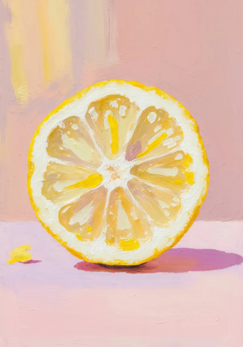 Lemon Slice Painting toile avec Caisse américaine de Attaboy Dsgn