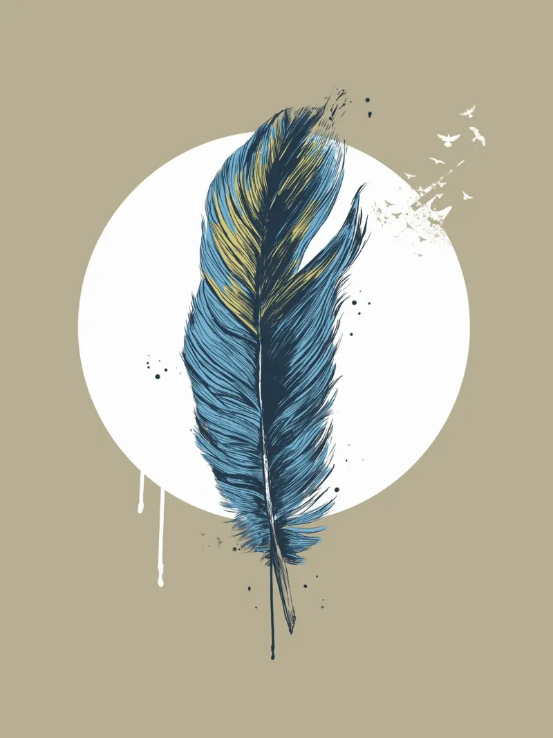 Feather in a circle III alluminio dibond da Balazs Solti